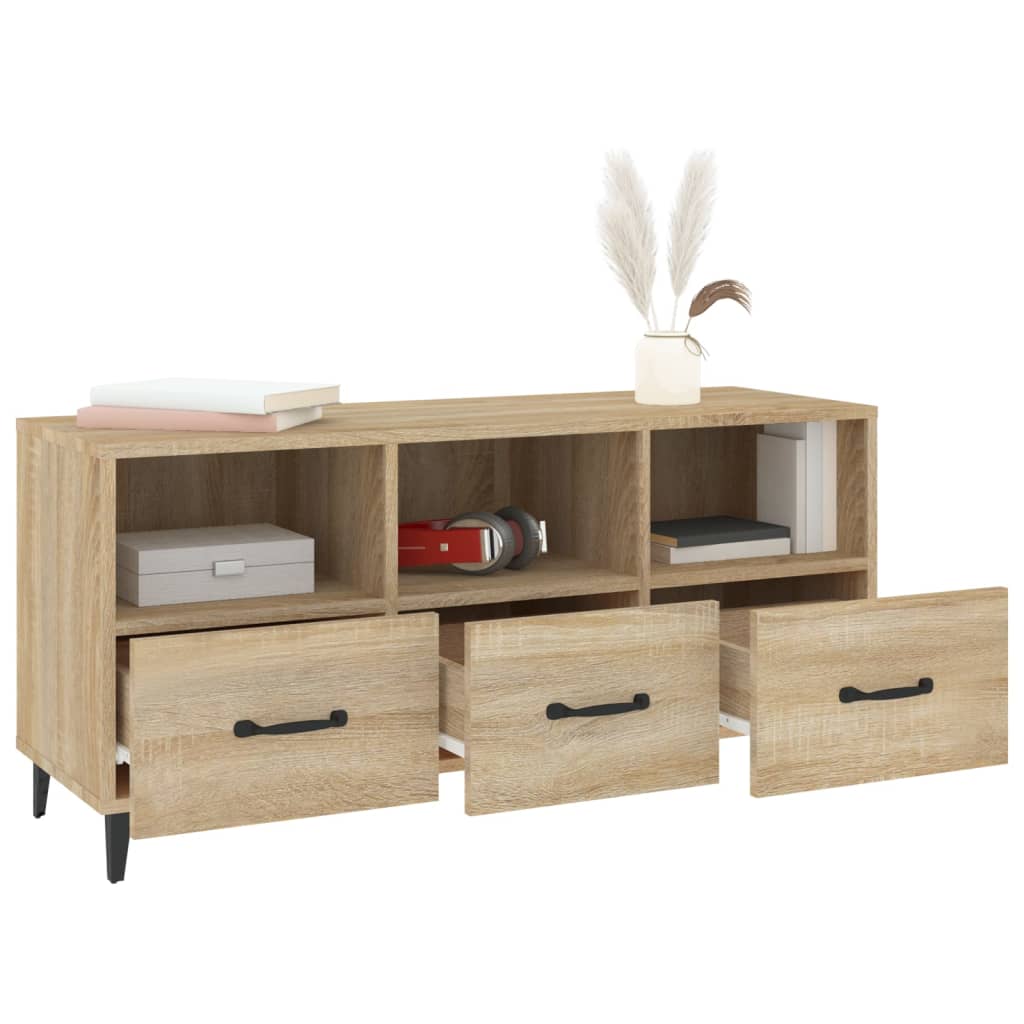 Mobile Porta TV Rovere Sonoma 102x35x50 cm Legno Multistrato - homemem39