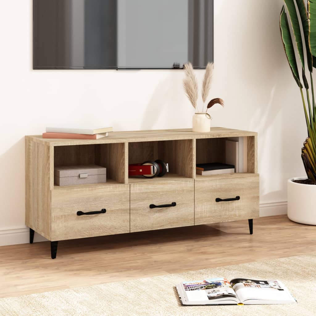 Mobile Porta TV Rovere Sonoma 102x35x50 cm Legno Multistrato - homemem39