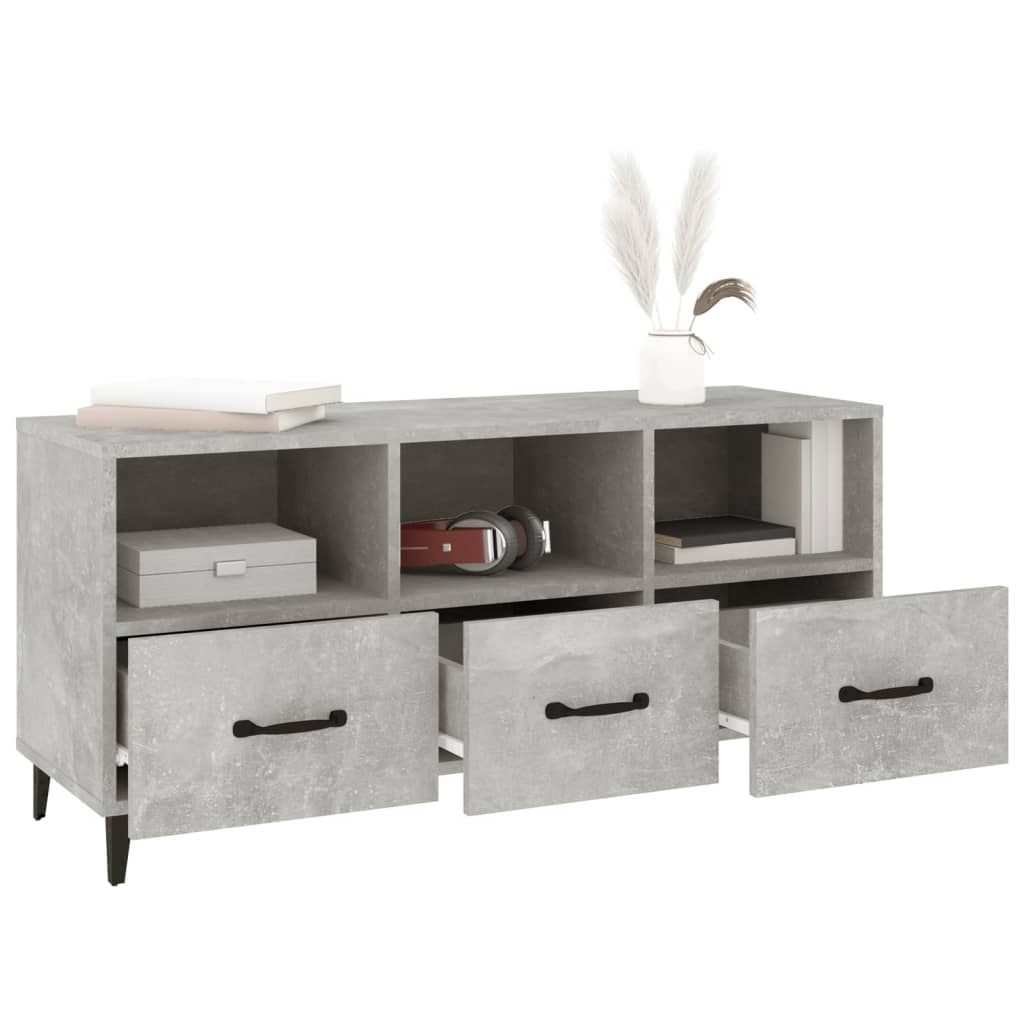 Mobile Porta TV Grigio Cemento 102x35x50 cm Legno Multistrato - homemem39