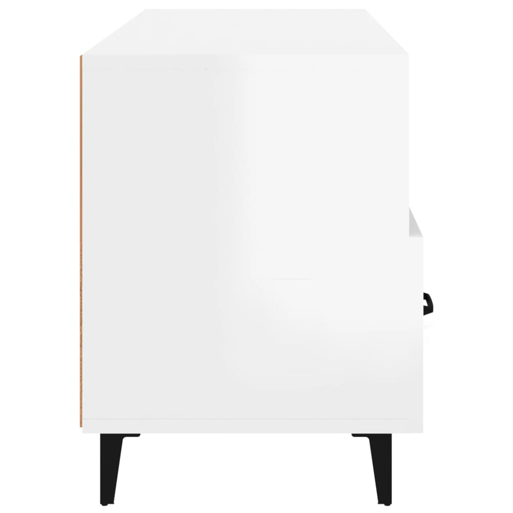 Mobile Porta TV Bianco Lucido 102x35x50 cm in Legno Multistrato - homemem39