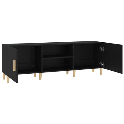 Mobile Porta TV Nero 150x30x50 cm in Legno Multistrato - homemem39