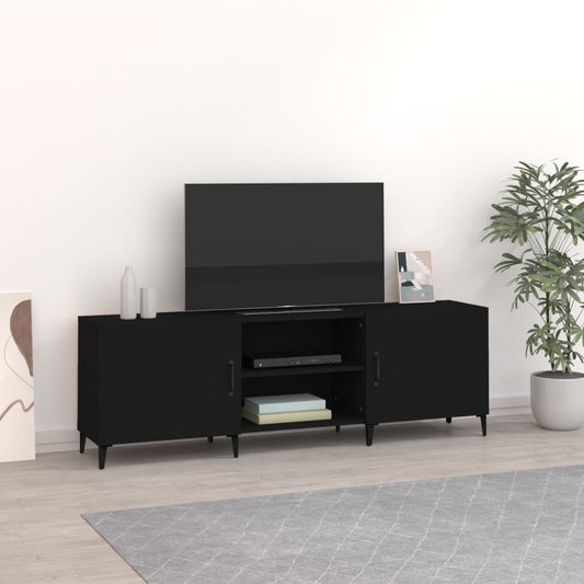 Mobile Porta TV Nero 150x30x50 cm in Legno Multistrato - homemem39