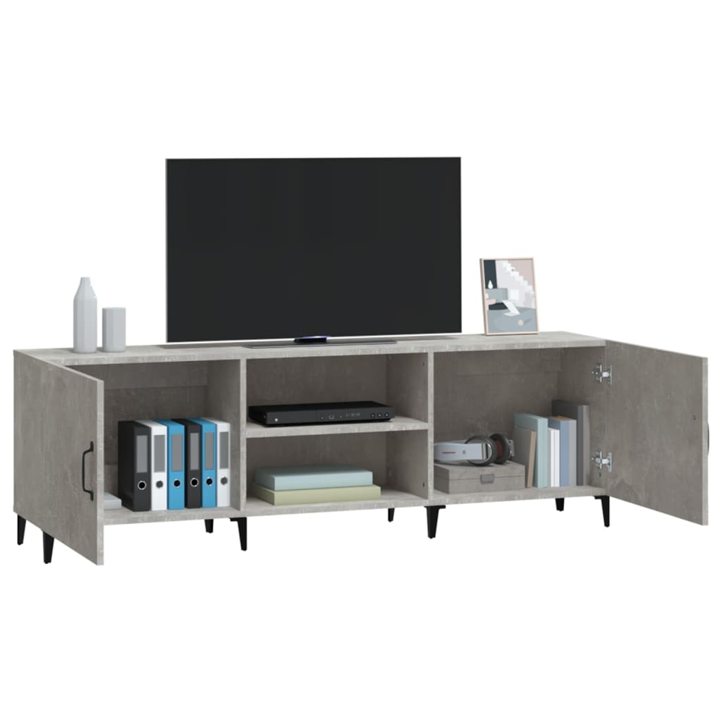 Mobile Porta TV Grigio Cemento 150x30x50cm in Legno Multistrato - homemem39