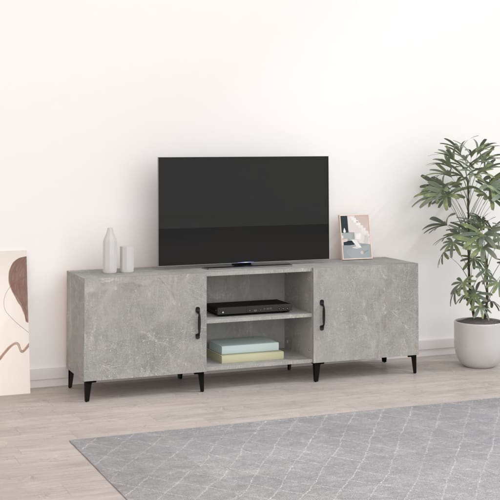 Mobile Porta TV Grigio Cemento 150x30x50cm in Legno Multistrato - homemem39