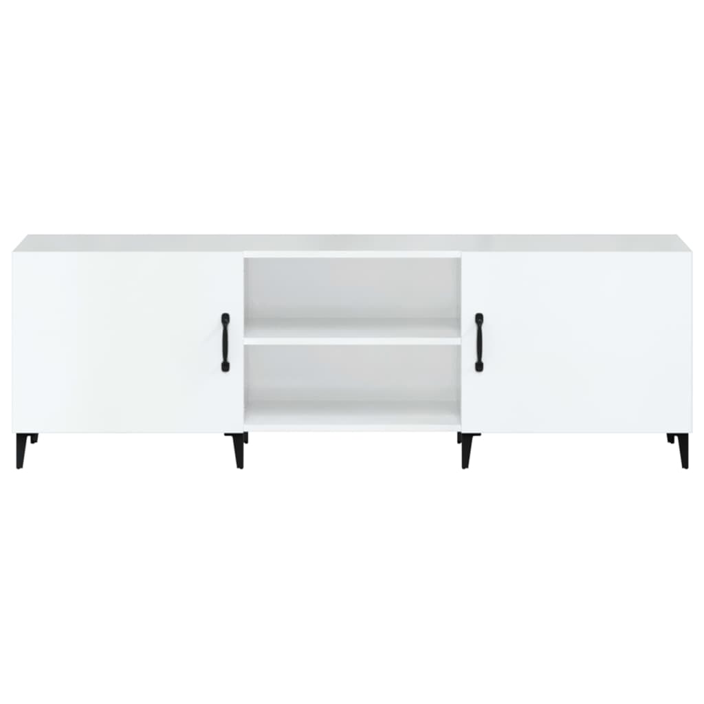 Mobile Porta TV Bianco Lucido 150x30x50 cm in Legno Multistrato - homemem39