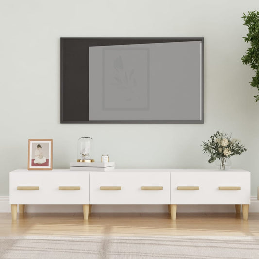 Mobile Porta TV Bianco 150x34,5x30 cm in Legno Multistrato - homemem39