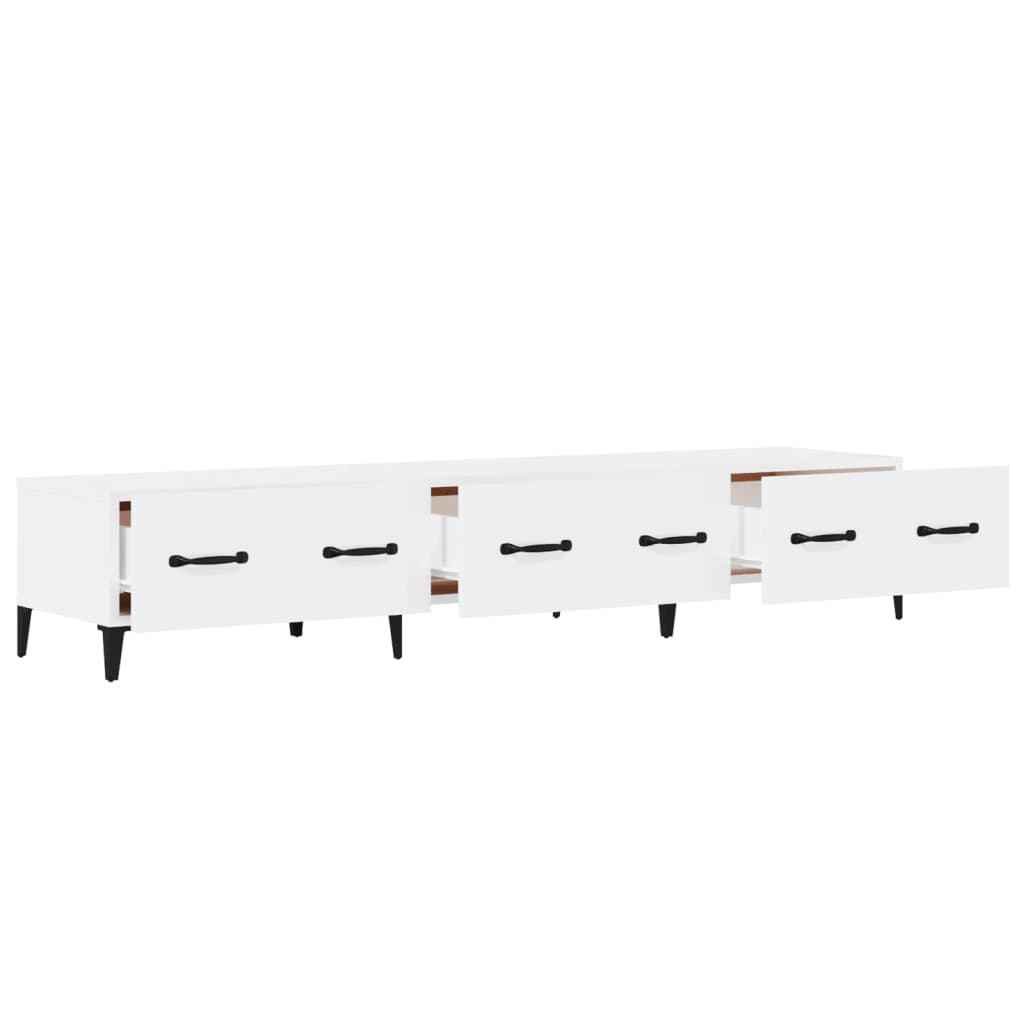 Mobile Porta TV Bianco Lucido 150x34,5x30 cm Legno Multistrato - homemem39