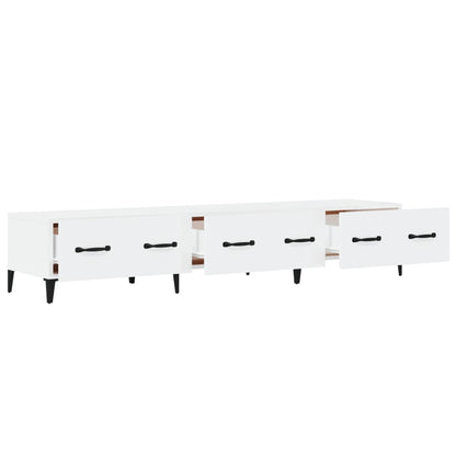 Mobile Porta TV Bianco Lucido 150x34,5x30 cm Legno Multistrato - homemem39