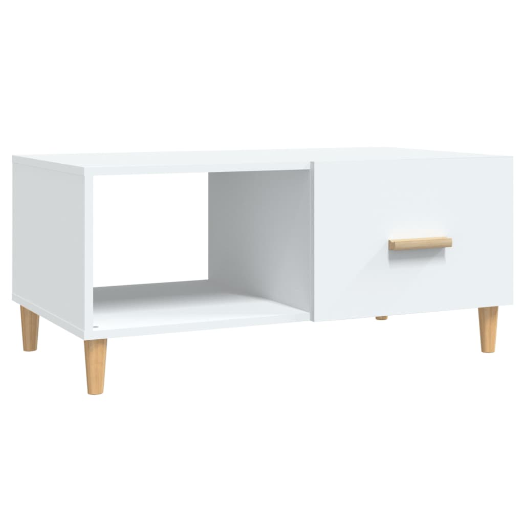 Tavolino da Salotto Bianco 89,5x50x40 cm in Legno Multistrato - homemem39