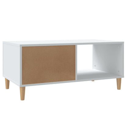 Tavolino da Salotto Bianco 89,5x50x40 cm in Legno Multistrato - homemem39