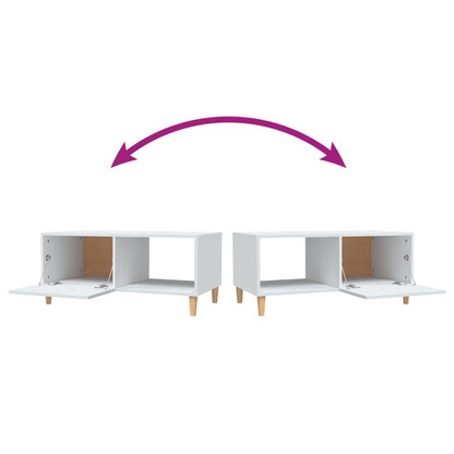 Tavolino da Salotto Bianco 89,5x50x40 cm in Legno Multistrato - homemem39