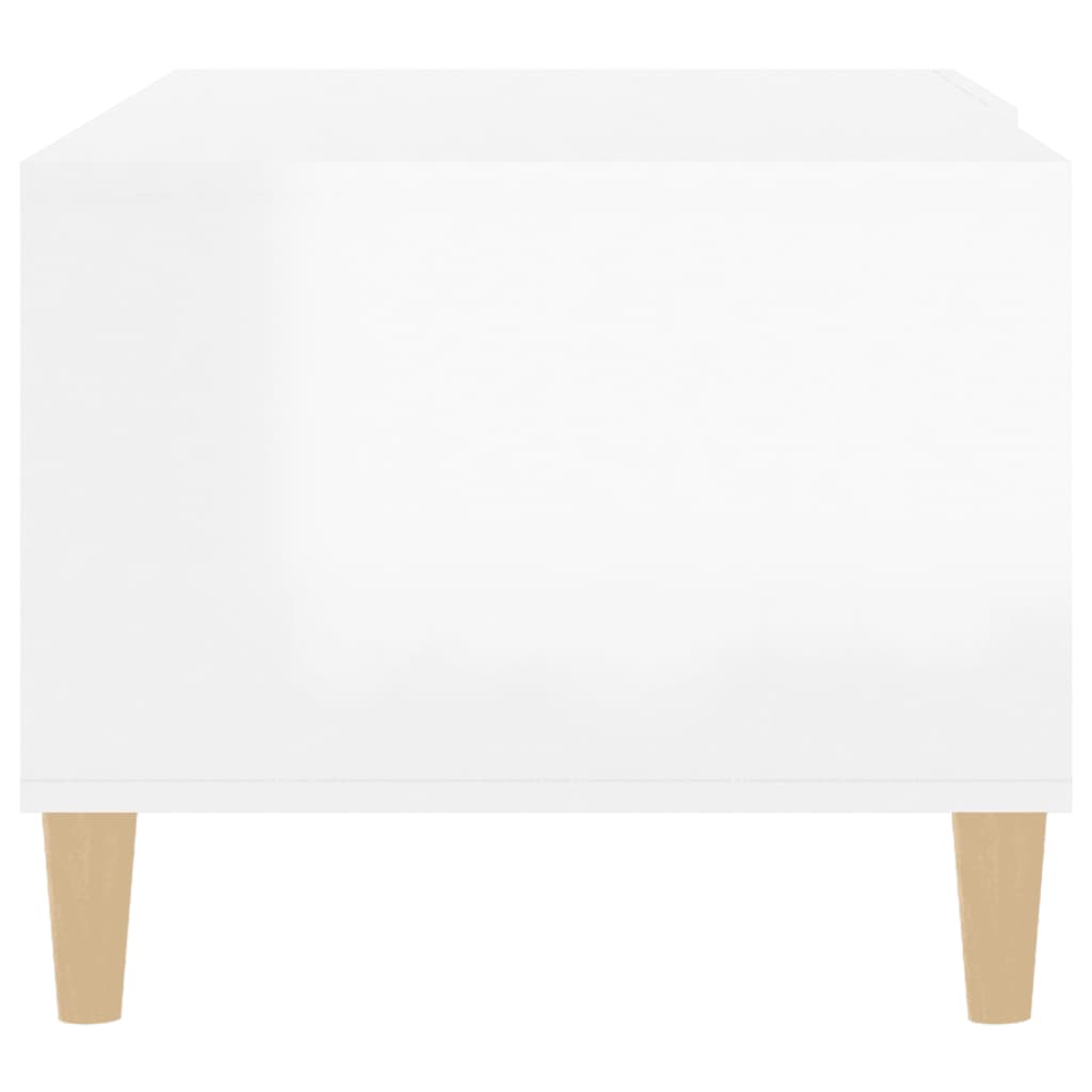 Tavolino Salotto Bianco Lucido 89,5x50x40 cm Legno Multistrato - homemem39