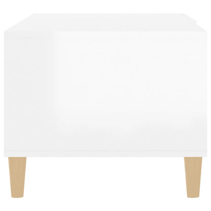 Tavolino Salotto Bianco Lucido 89,5x50x40 cm Legno Multistrato - homemem39