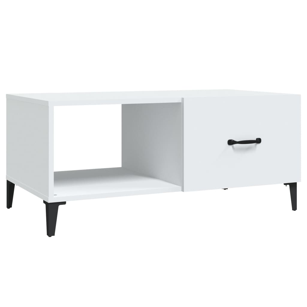 Tavolino da Salotto Bianco 90x50x40 cm in Legno Multistrato - homemem39