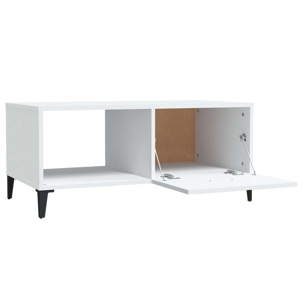 Tavolino da Salotto Bianco 90x50x40 cm in Legno Multistrato - homemem39