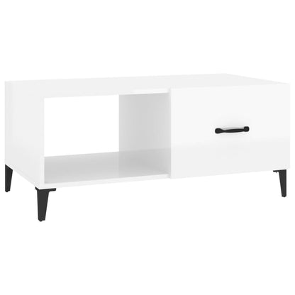 vidaXL Tavolino da Salotto Bianco Lucido 90x50x40 cm Legno Multistrato - homemem39