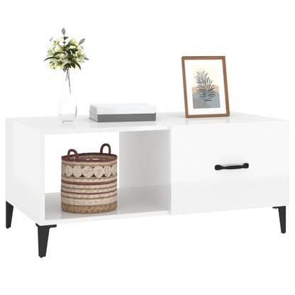 vidaXL Tavolino da Salotto Bianco Lucido 90x50x40 cm Legno Multistrato - homemem39