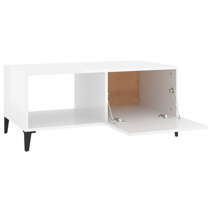 vidaXL Tavolino da Salotto Bianco Lucido 90x50x40 cm Legno Multistrato - homemem39