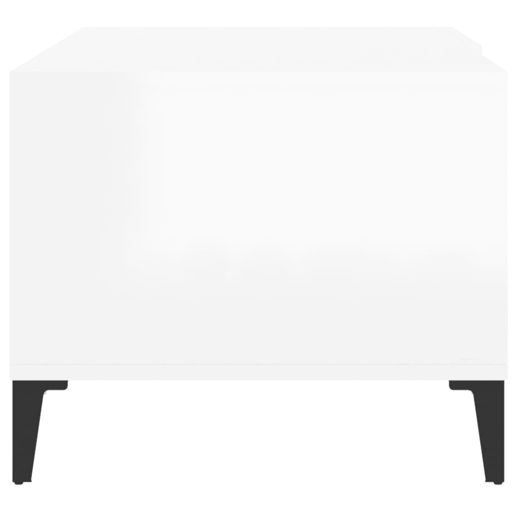 vidaXL Tavolino da Salotto Bianco Lucido 90x50x40 cm Legno Multistrato - homemem39