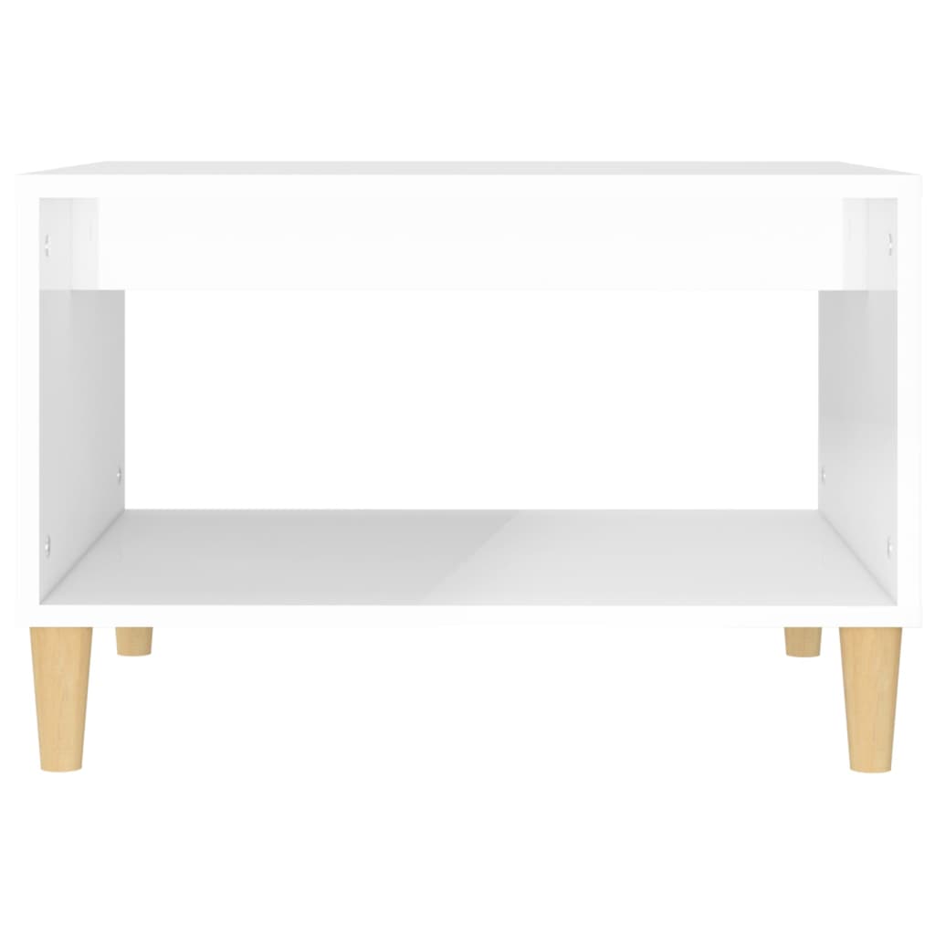 Tavolino da Salotto Bianco Lucido 60x40x50 cm Legno Multistrato - homemem39