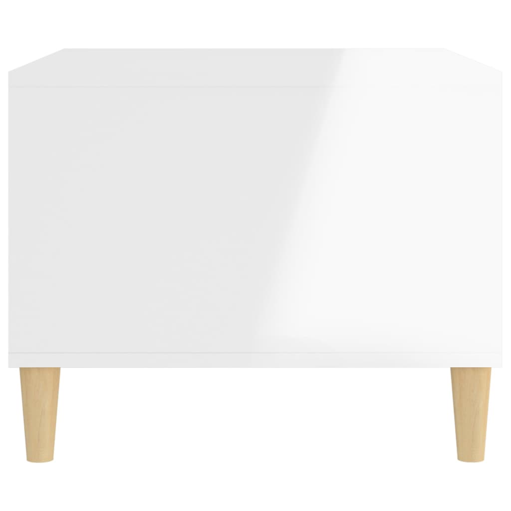 Tavolino da Salotto Bianco Lucido 60x40x50 cm Legno Multistrato - homemem39