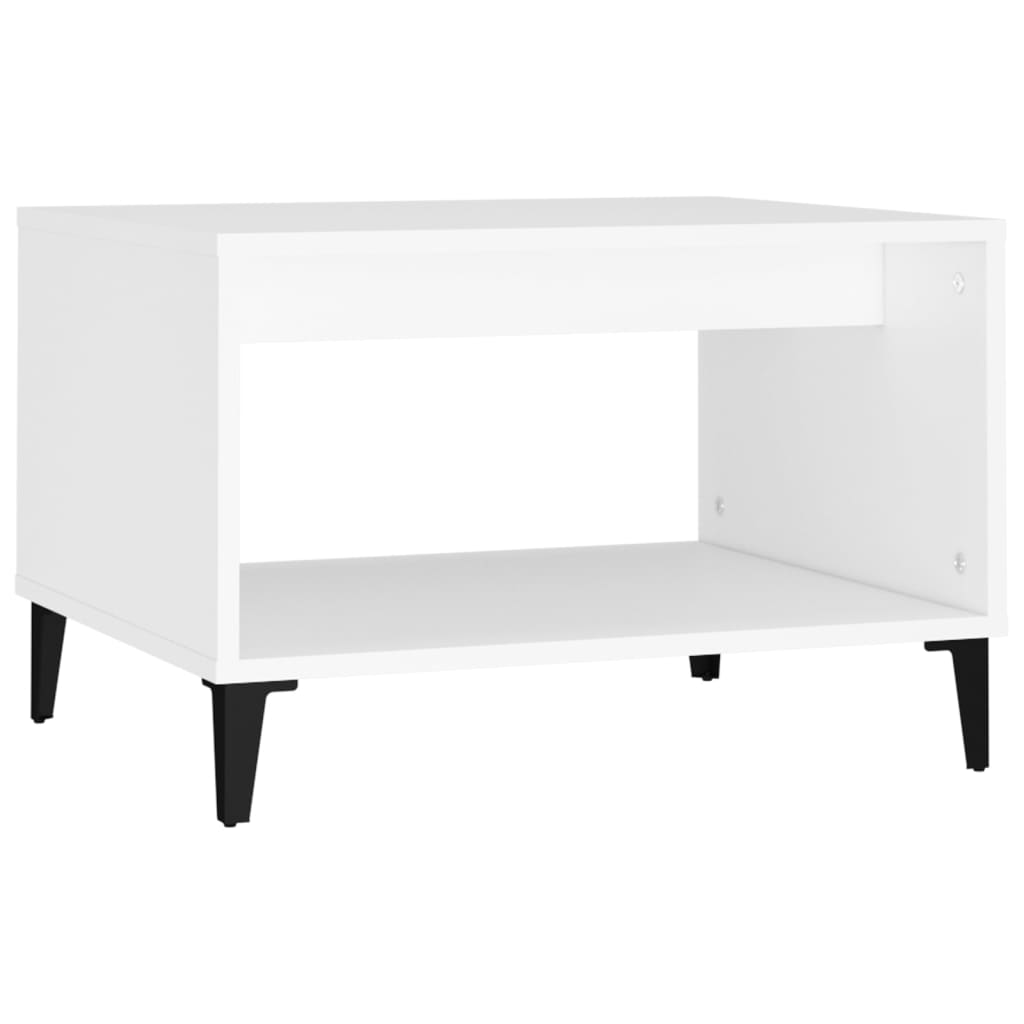 Tavolino da Salotto Bianco 60x50x40 cm in Legno Multistrato - homemem39