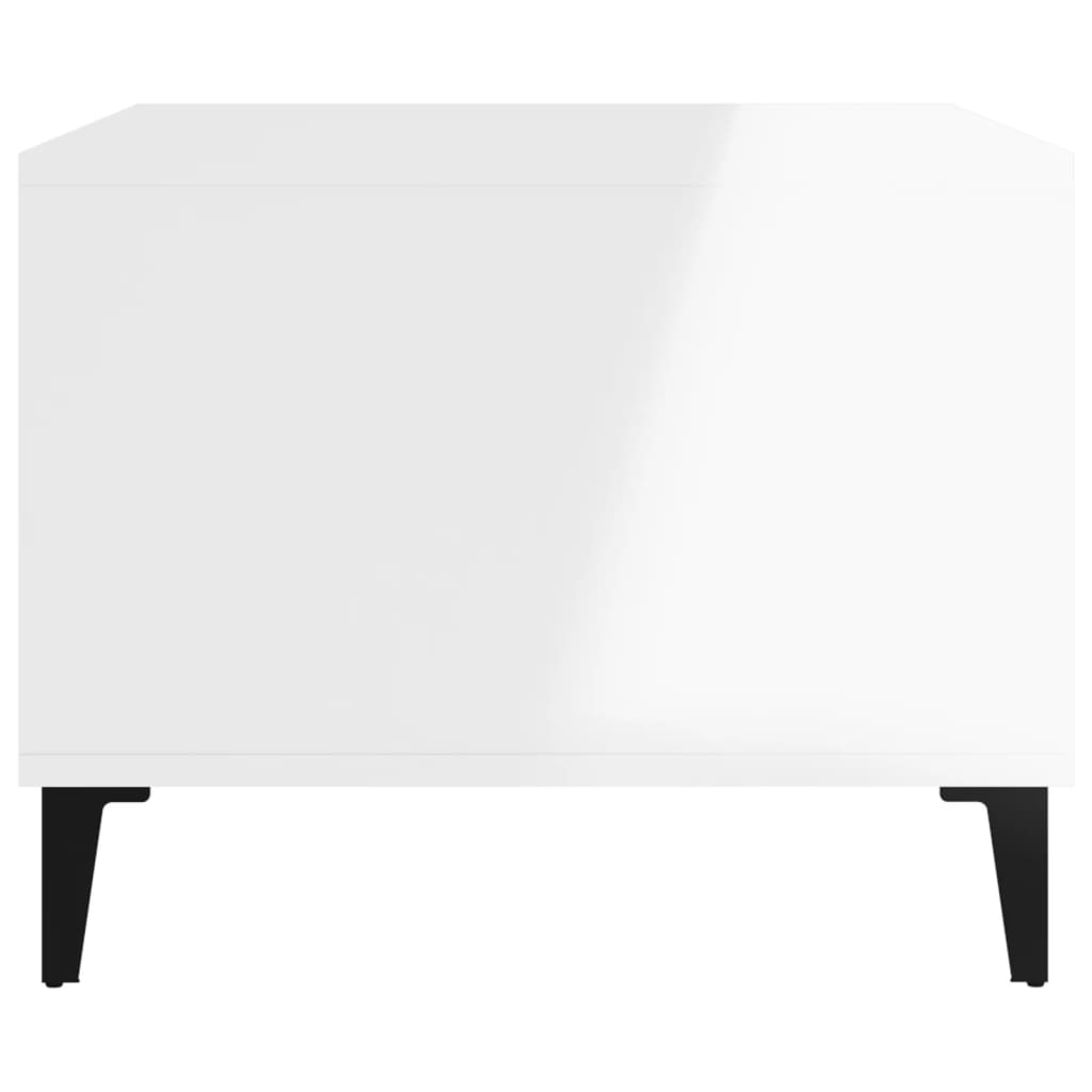 Tavolino da Salotto Bianco Lucido 60x50x40 cm Legno Multistrato - homemem39
