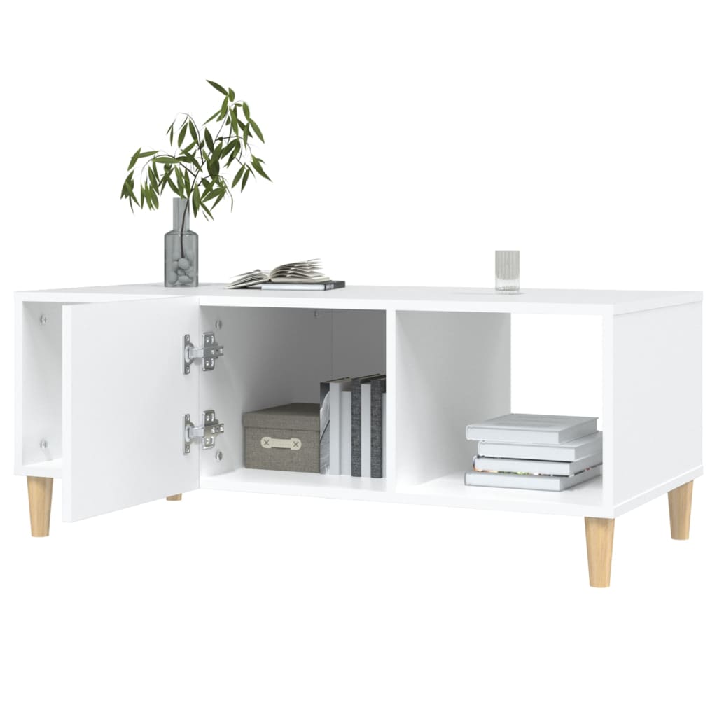 Tavolino da Salotto Bianco 102x50x40 cm in Legno Multistrato - homemem39