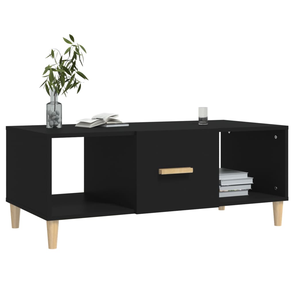 Tavolino da Salotto Nero 102x50x40 cm in Legno Multistrato - homemem39