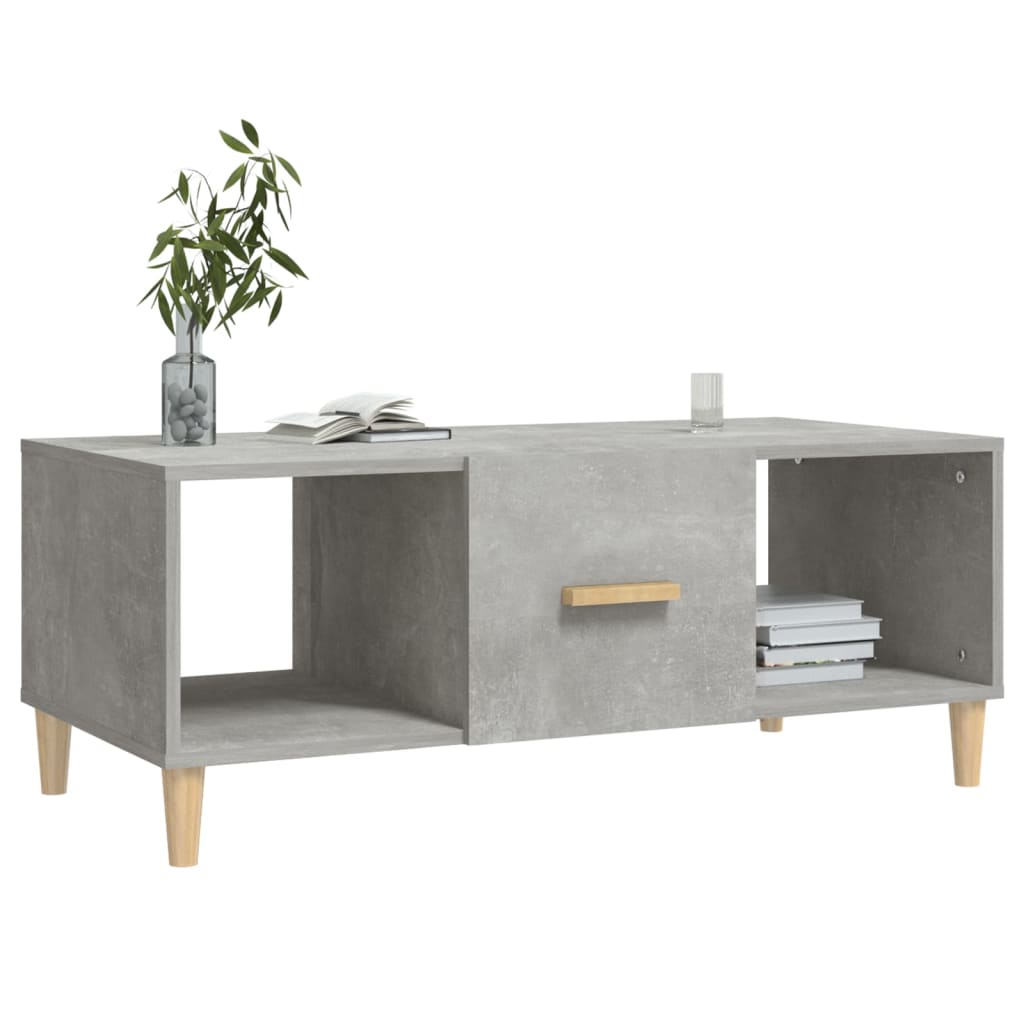 Tavolino Salotto Grigio Cemento 102x50x40 cm Legno Multistrato - homemem39