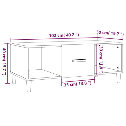 Tavolino Salotto Grigio Cemento 102x50x40 cm Legno Multistrato - homemem39