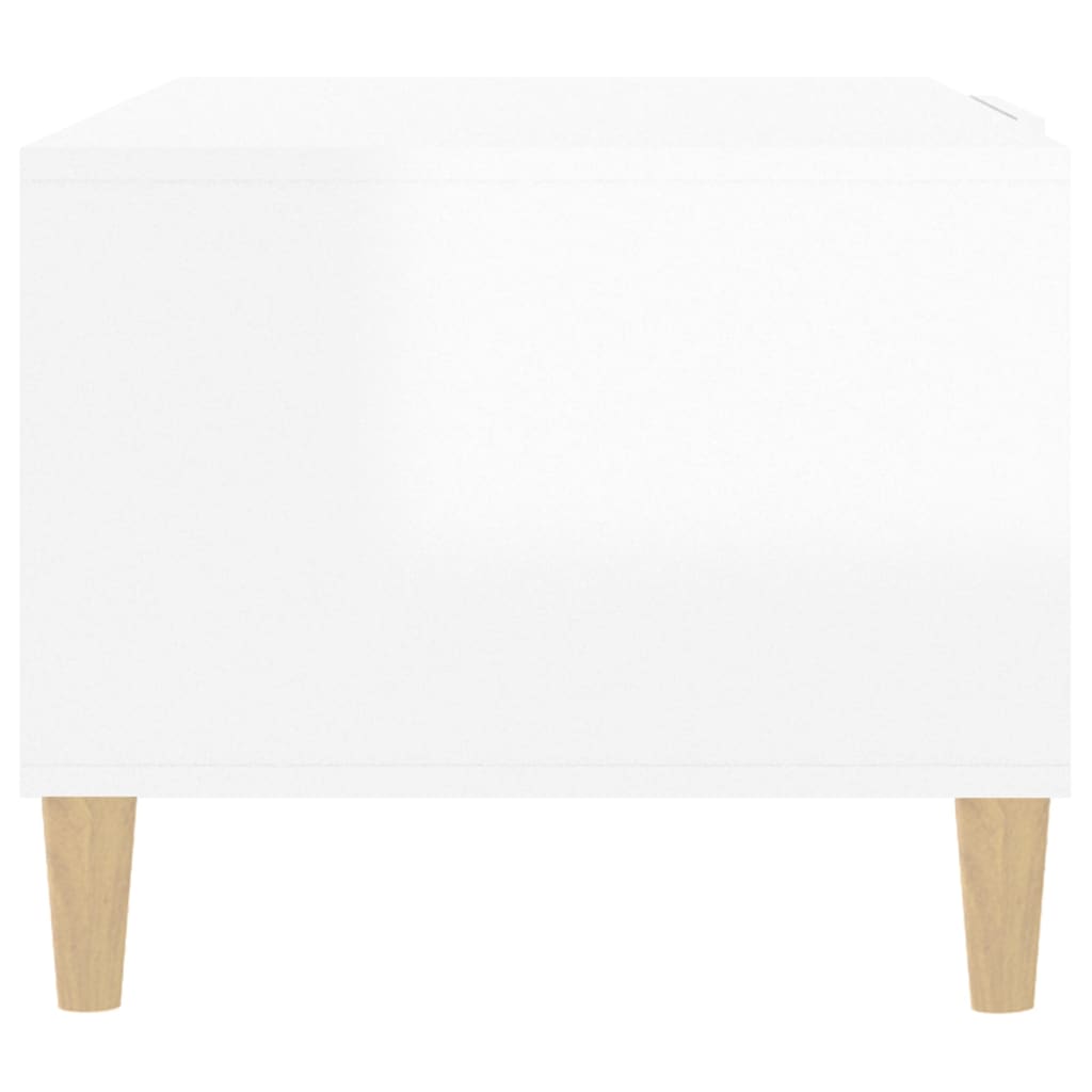 Tavolino da Salotto Bianco Lucido 102x50x40cm Legno Multistrato - homemem39