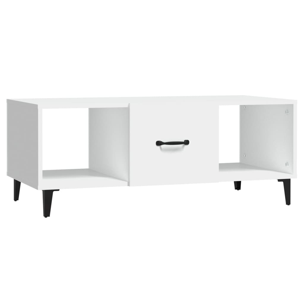 Tavolino da Salotto Bianco 102x50x40 cm in Legno Multistrato - homemem39