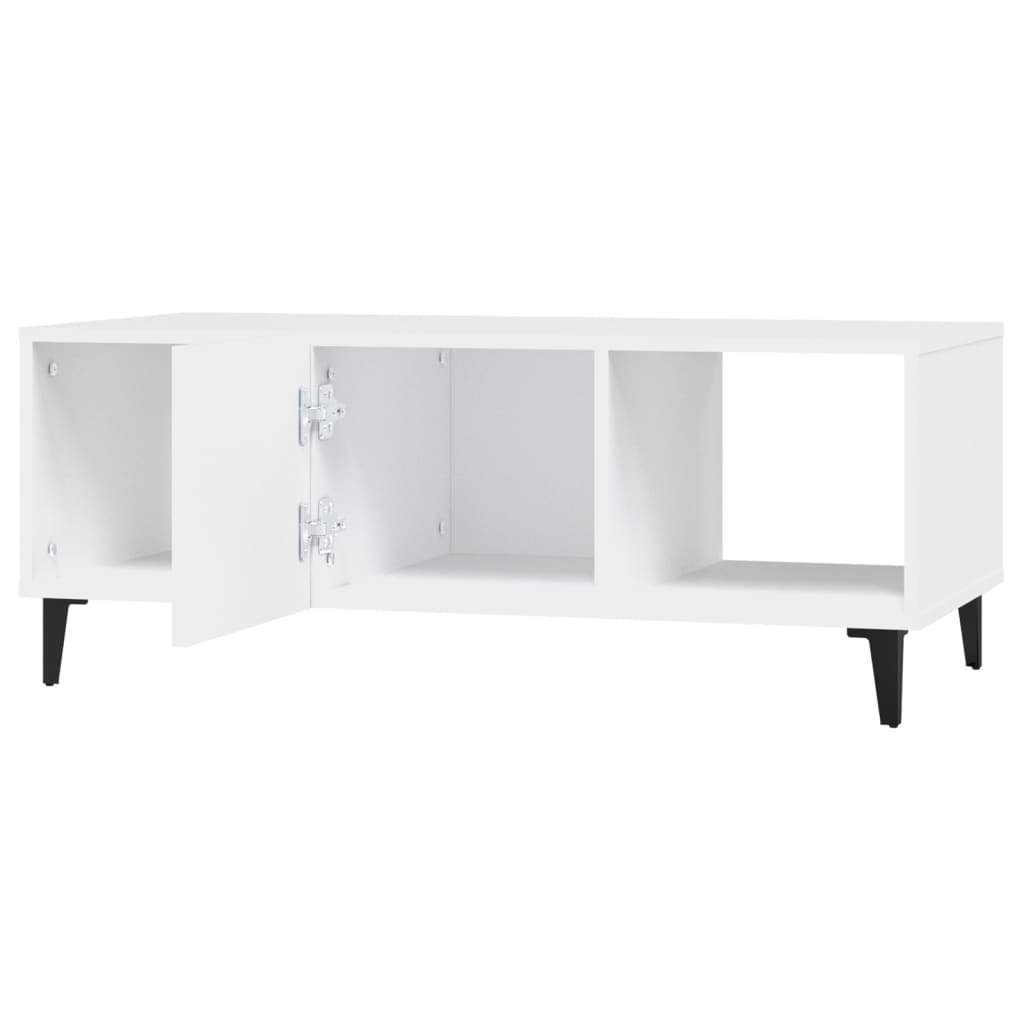 Tavolino da Salotto Bianco 102x50x40 cm in Legno Multistrato - homemem39