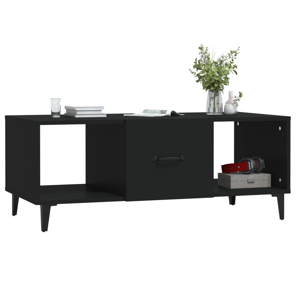 Tavolino da Salotto Nero 102x50x40 cm in Legno Multistrato - homemem39