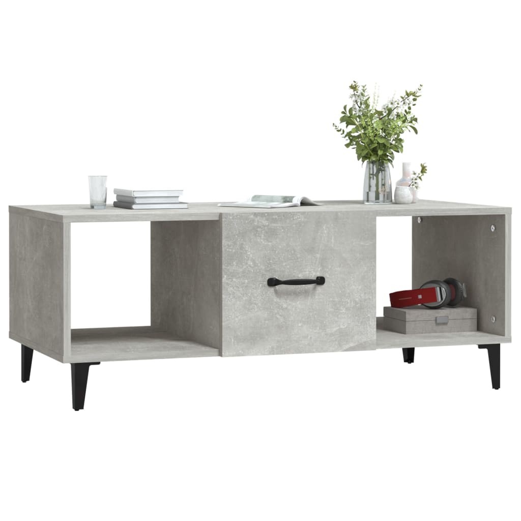 Tavolino Salotto Grigio Cemento 102x50x40 cm Legno Multistrato - homemem39