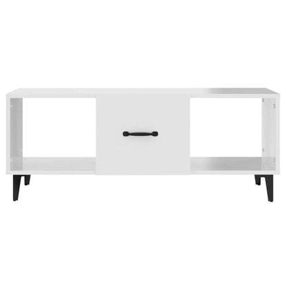 Tavolino da Salotto Bianco Lucido 102x50x40cm Legno Multistrato - homemem39