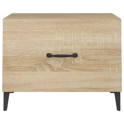 Tavolini Salotto Gambe in Metallo 2pz Rovere Sonoma 50x50x40 cm - homemem39