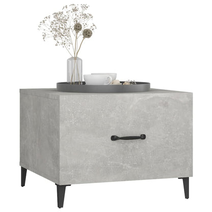 Tavolino da Salotto Gambe in Metallo Grigio Cemento 50x50x40 cm - homemem39