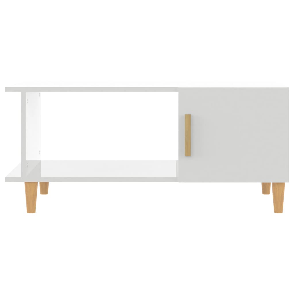 Tavolino da Salotto Bianco Lucido 90x50x40 cm Legno Multistrato - homemem39
