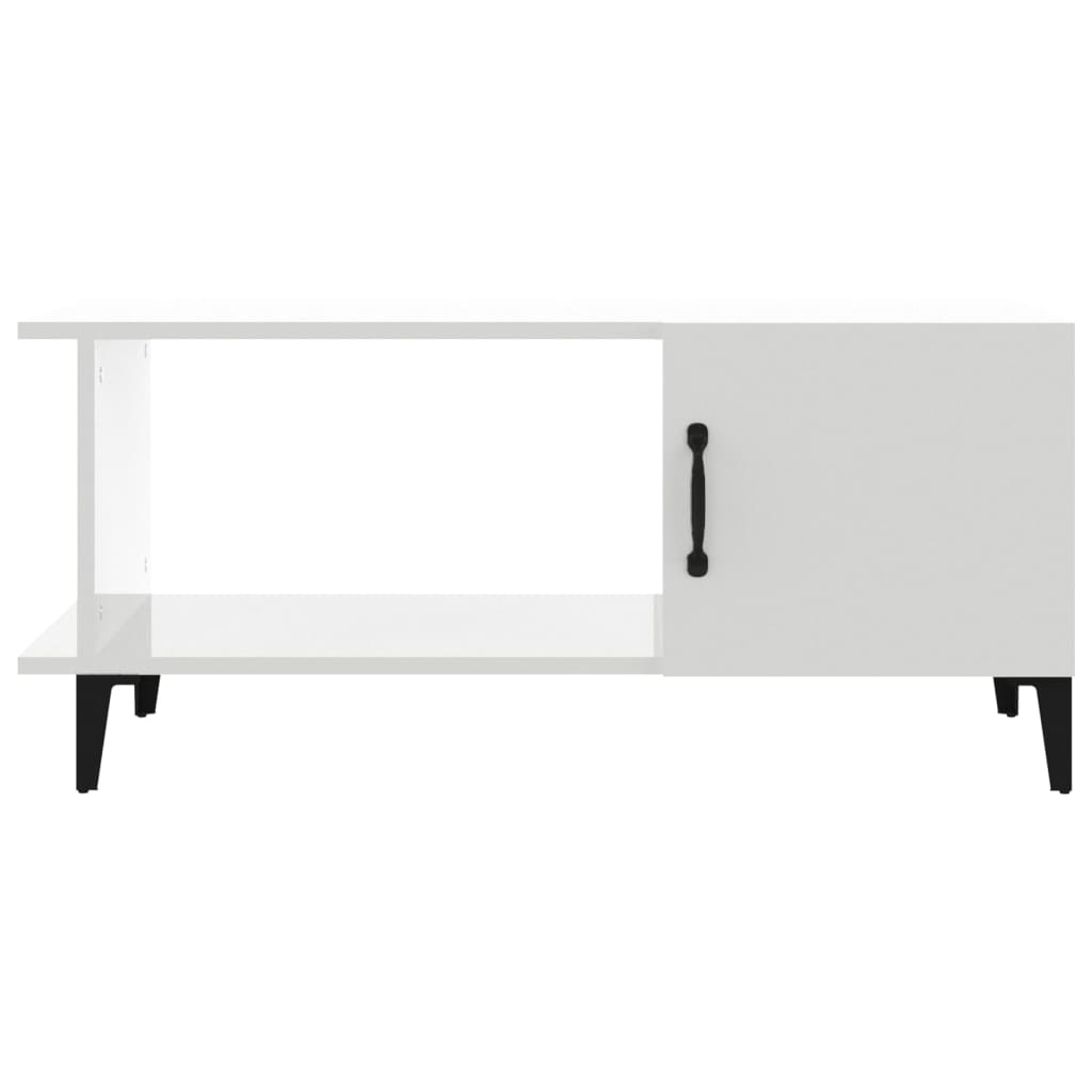 Tavolino da Salotto Bianco Lucido 90x50x40 cm Legno Multistrato - homemem39