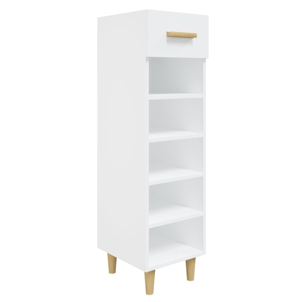 Scarpiera Bianco Lucido 30x35x105 cm in Legno Multistrato - homemem39