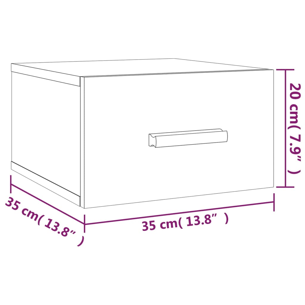 Comodini a Muro 2 pz Neri 35x35x20 cm - homemem39