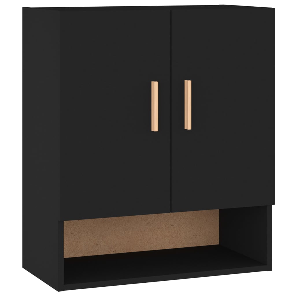 Armadietto a Muro Nero 60x31x70 cm in Legno Multistrato - homemem39