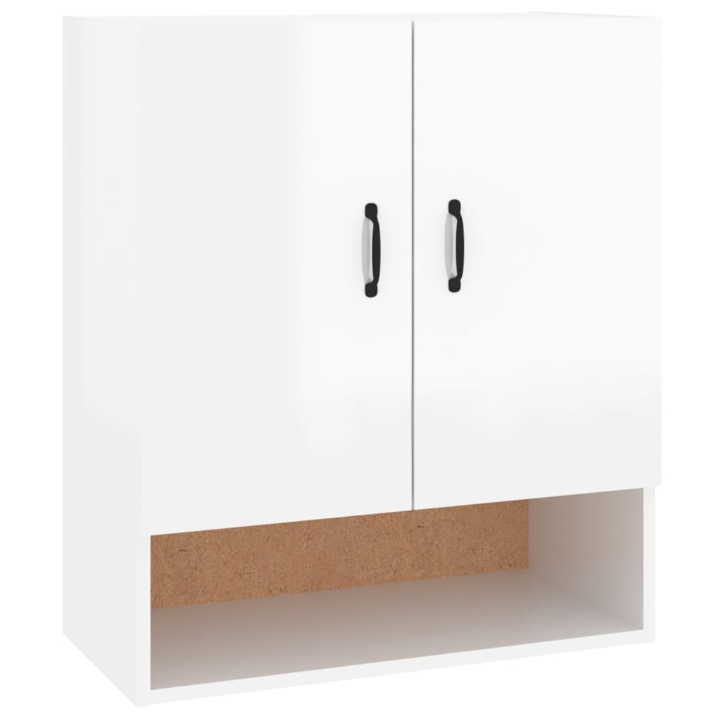 Armadietto a Muro Bianco Lucido 60x31x70 cm Legno Multistrato - homemem39