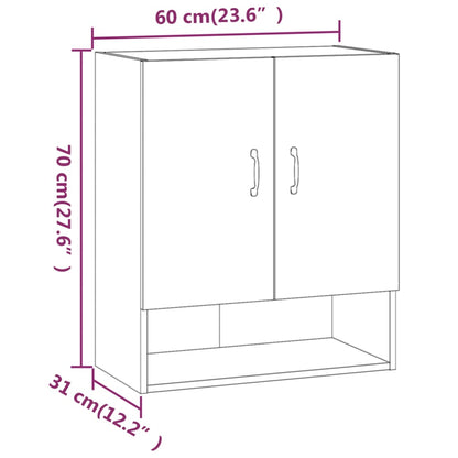 Armadietto a Muro Bianco Lucido 60x31x70 cm Legno Multistrato - homemem39