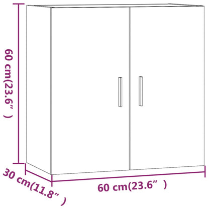 Armadietto a Muro Grigio Cemento 60x30x60 cm Legno Multistrato - homemem39