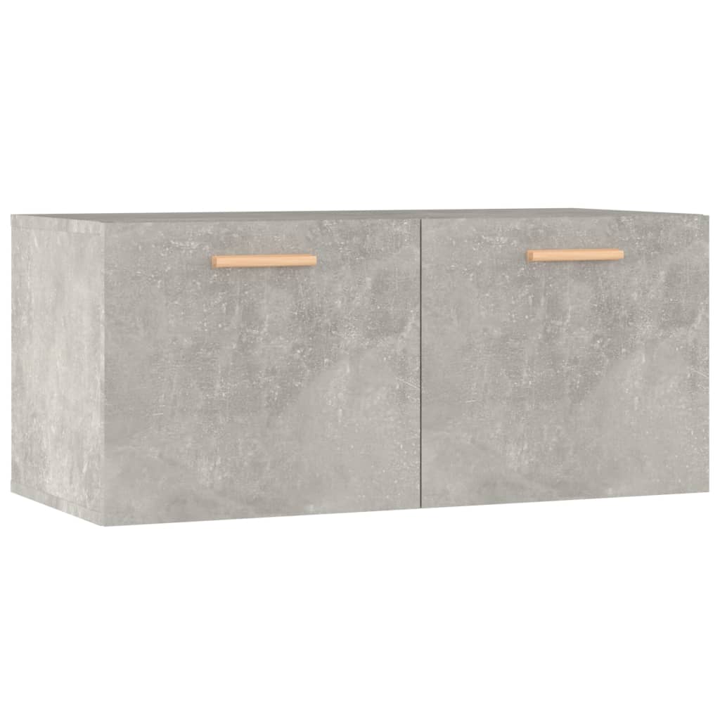 Armadietto a Muro Grigio Cemento 80x35x36,5cm Legno Multistrato - homemem39