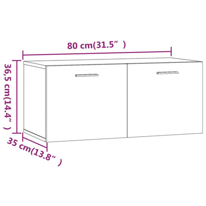 Armadietto a Muro Grigio Cemento 80x35x36,5cm Legno Multistrato - homemem39