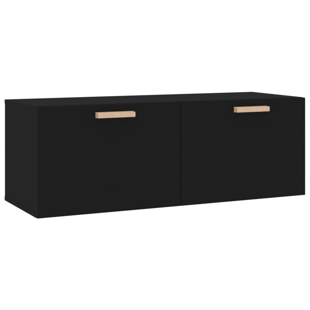 Mobile Pensile Nero 100x36,5x35 cm Legno Multistrato - homemem39